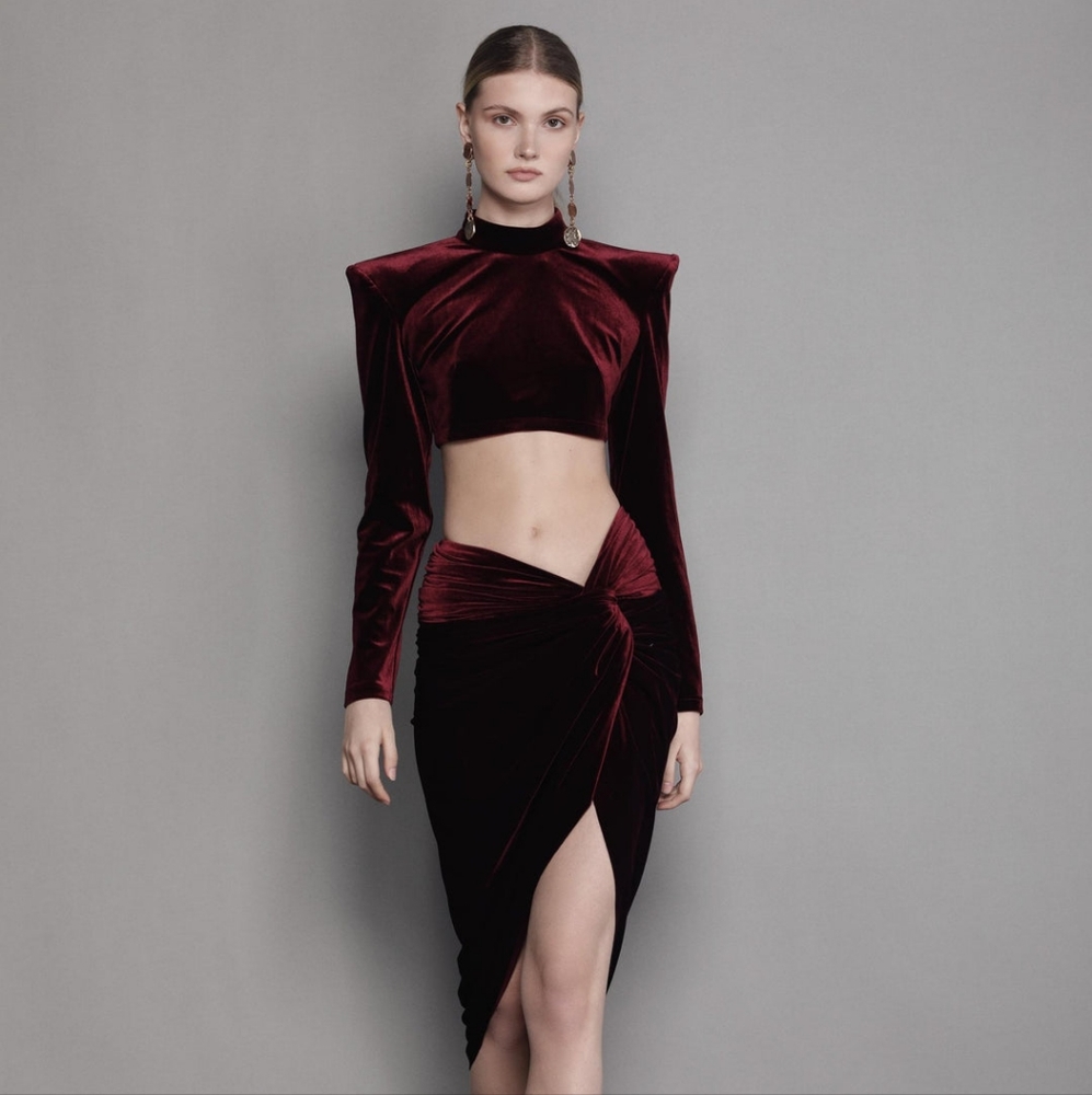 Bronx and Banco Cleopatra Velvet Set XS 2/4 Burgundy Valentine's Day Party